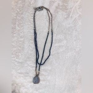 OS Faux crystal pendant choker